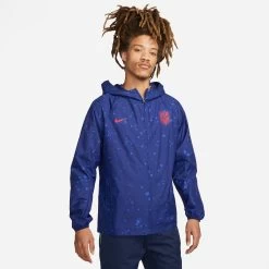 Nike 2023 USA Mens Windbreaker Rain Jacket Blue