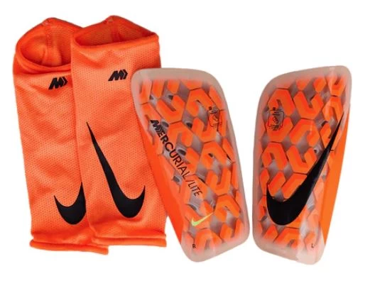 Nike Mercurial Lite Soccer Shinguards With Sleeves Atomic Orange