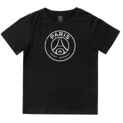 Paris Saint Germain Black Distressed Logo Youth T-Shirt