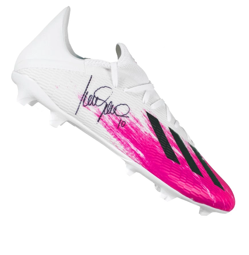 Framed Luis Garcia Signed Football Boot - Adidas X 19.3 Pink/White - Bubble Framed - Image 2