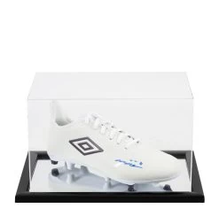 John Terry Signed Football Boot - Umbro, White - In Acrylic Display Case