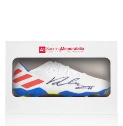 Declan Rice Signed Football Boot - Adidas, White - Gift Box