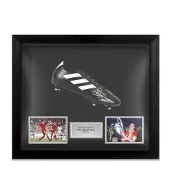 Framed Phil Thompson Signed Football Boot - Adidas - Bubble Framed