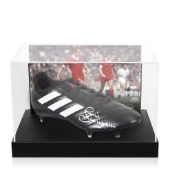 Phil Thompson Signed Football Boot - Adidas - In Acrylic Photo Display Case