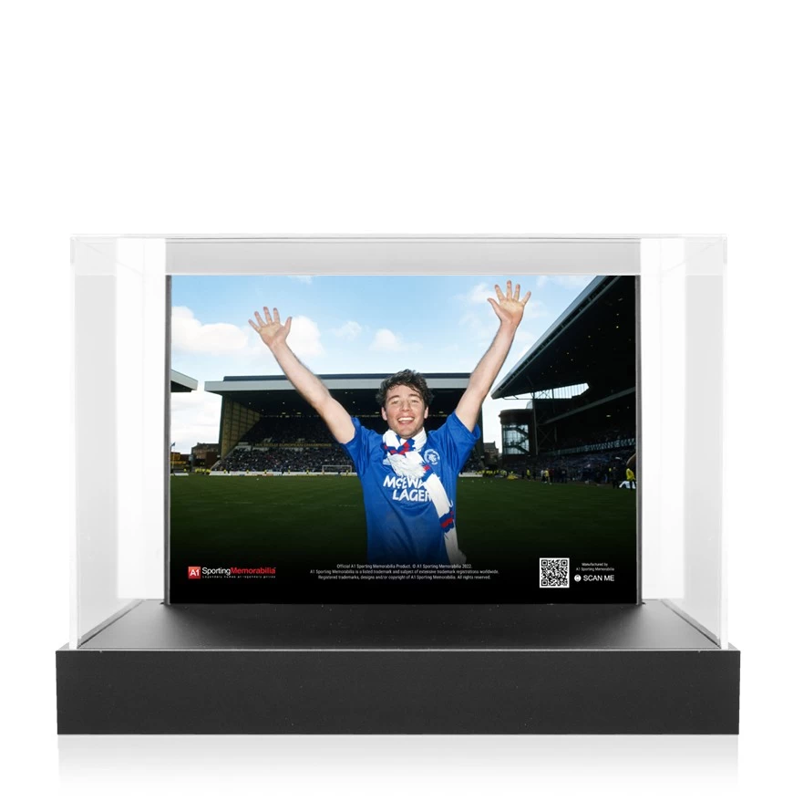 Ally McCoist Signed Football Boot - Adidas, Black - In Acrylic Photo Display Case - Image 2