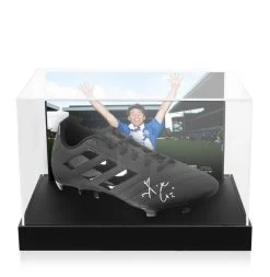 Ally McCoist Signed Football Boot - Adidas, Black - In Acrylic Photo Display Case