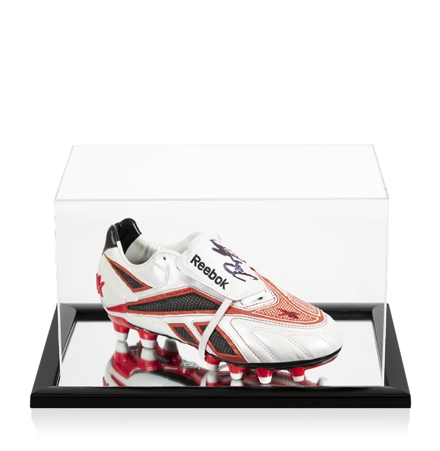 Ryan Giggs Signed Football Boot - Reebok, White/Red - In Acrylic Display Case