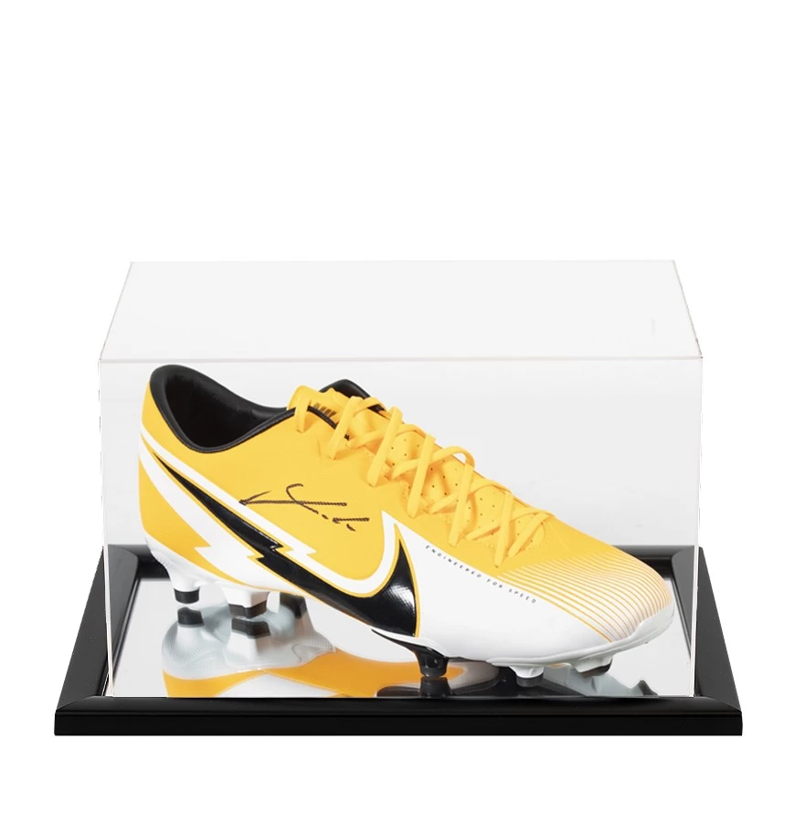 Luka Modric Signed Football Boot - Nike, Orange/Black - In Acrylic Display Case