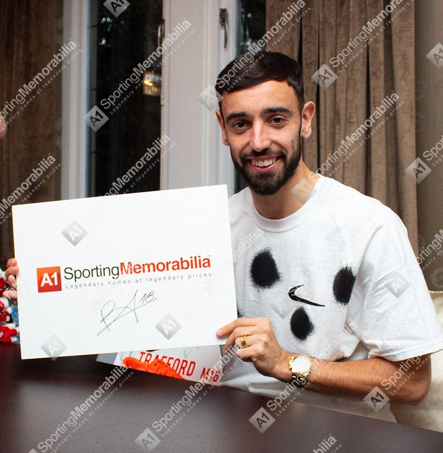 Bruno Fernandes Signed Football Boot - Nike Vapor, Black/Red - In Acrylic Photo Display Case - Image 5