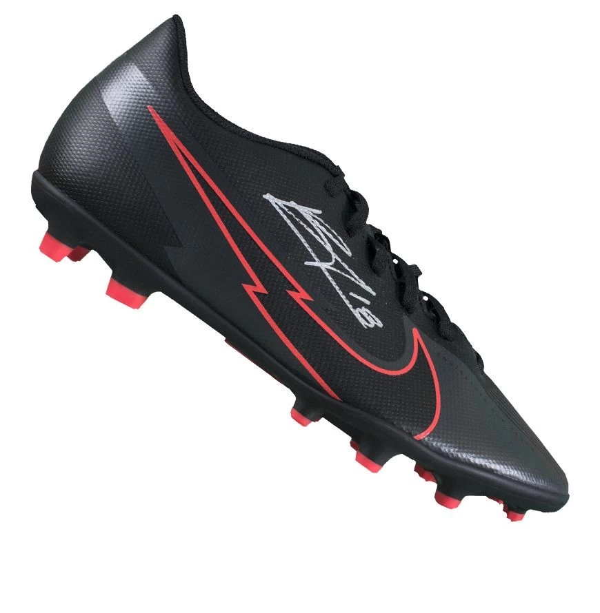 Bruno Fernandes Signed Football Boot - Nike Vapor, Black/Red - In Acrylic Photo Display Case - Image 3