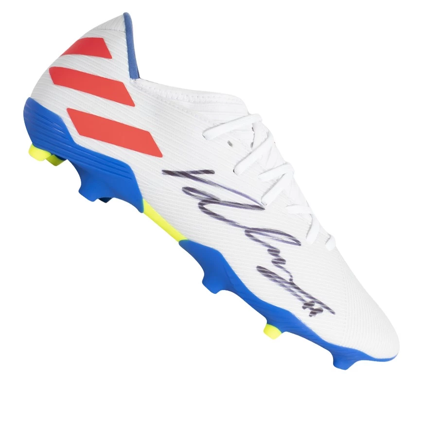Declan Rice Signed Football Boot - Adidas, White - In Acrylic Display Case - Image 2