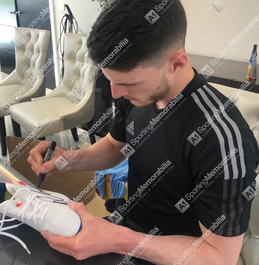 Declan Rice Signed Football Boot - Adidas, White - In Acrylic Display Case - Image 3