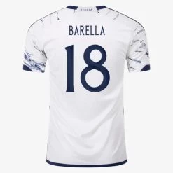 Adidas Mens Italy 2023 Away Barella #18 Jersey