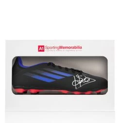 Patrick Kluivert Signed Football Boot - Adidas, Black/Blue - Gift Box