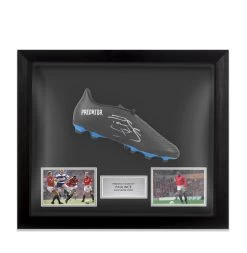 Framed Paul Ince Signed Football Boot - Adidas - Bubble Framed