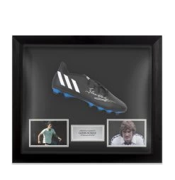 Framed Glenn Hoddle Signed Football Boot - Adidas - Bubble Framed