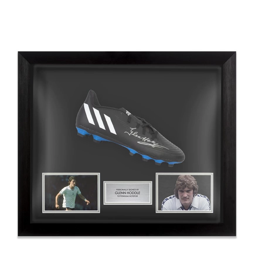 Framed Glenn Hoddle Signed Football Boot - Adidas - Bubble Framed