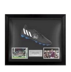 Framed Paolo Di Canio Signed Football Boot - Adidas - Bubble Framed