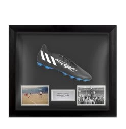 Framed Sir Geoff Hurst Signed Football Boot - Adidas - Bubble Framed