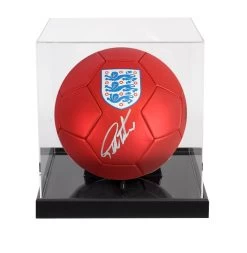 Sir Geoff Hurst Signed England Football - In Acrylic Display Case