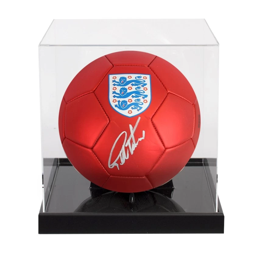 Sir Geoff Hurst Signed England Football - In Acrylic Display Case
