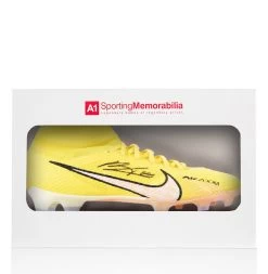 Bruno Fernandes Signed Football Boot - Nike, Yellow - Gift Box