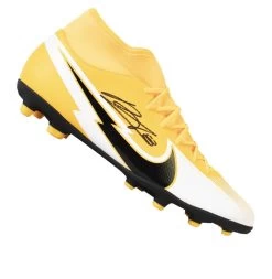 Bruno Fernandes Signed Football Boot - Nike, Orange/White