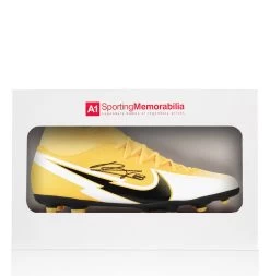 Bruno Fernandes Signed Football Boot - Nike, Orange/White - Gift Box