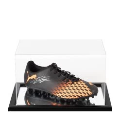 Vincent Kompany Signed Football Boot - Puma, Black - In Acrylic Display Case