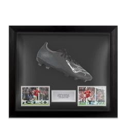 Framed Paul Scholes Signed Football Boot - Adidas, Black - Bubble Framed