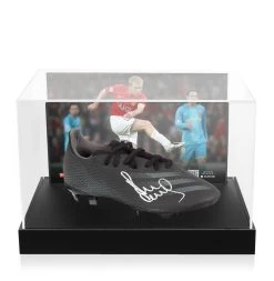 Paul Scholes Signed Football Boot - Adidas, Black - In Acrylic Photo Display Case