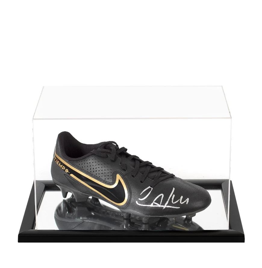Cafu Signed Football Boot - Nike, Black - In Acrylic Display Case