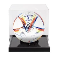 Neymar Jr Signed Football: 2022 World Cup - In Acrylic Display Case