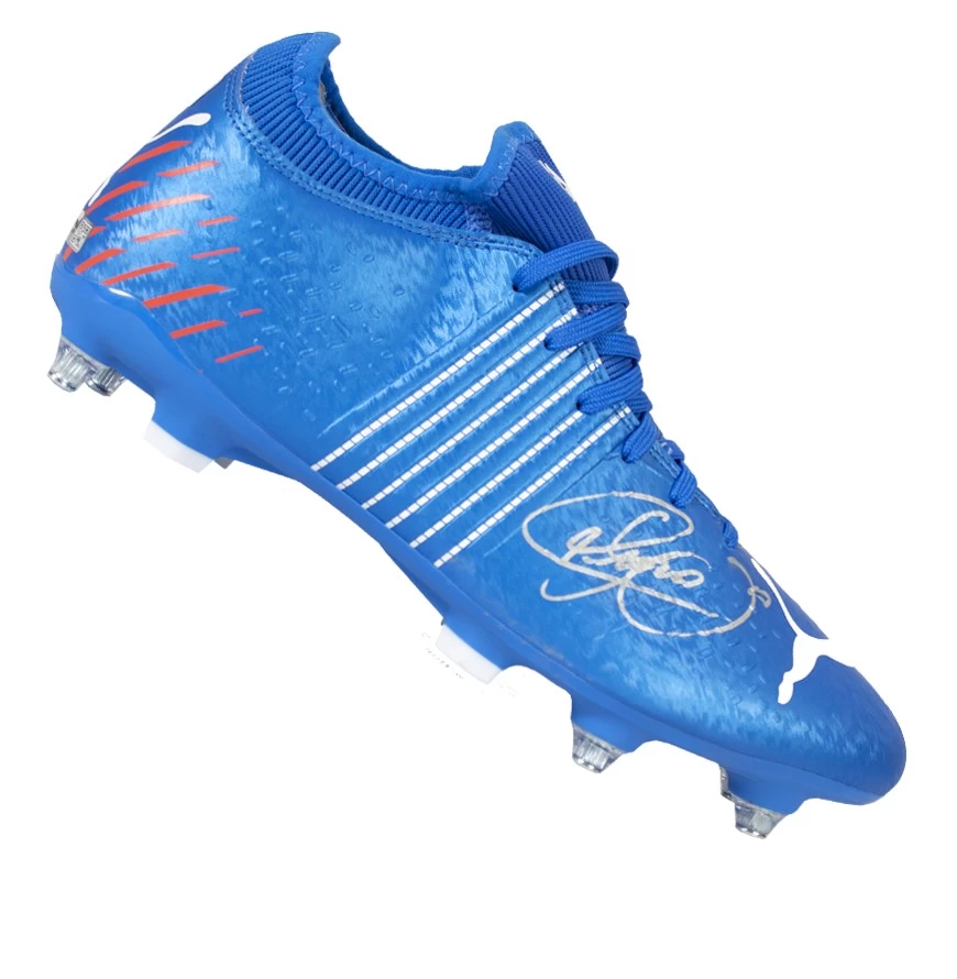 Neymar Jr Signed Football Boot - Puma, Blue - In Acrylic Display Case - Image 2