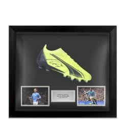 Framed Jack Grealish Signed Football Boot - Puma - Bubble Framed