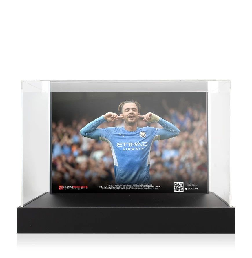Jack Grealish Signed Football Boot - Puma - In Acrylic Photo Display Case - Image 2