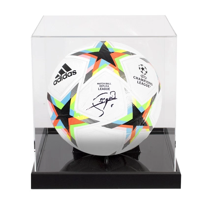 Sergio Busquets Signed Football: Champions League - In Acrylic Display Case