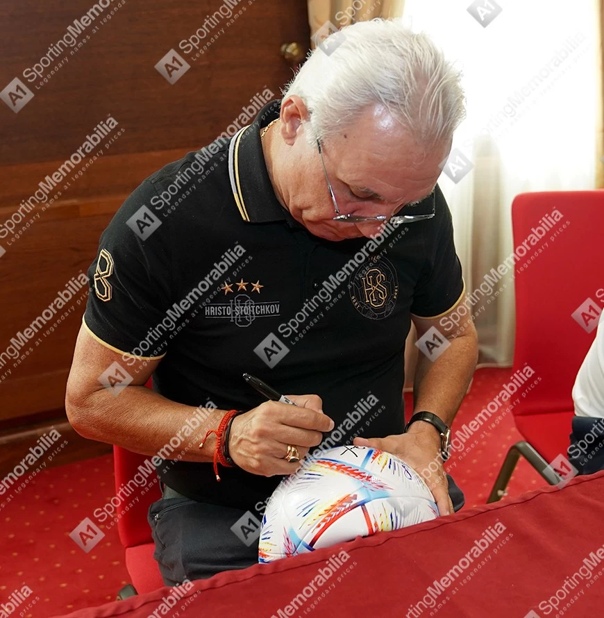 Hristo Stoichkov Signed Football: World Cup - In Acrylic Display Case - Image 4