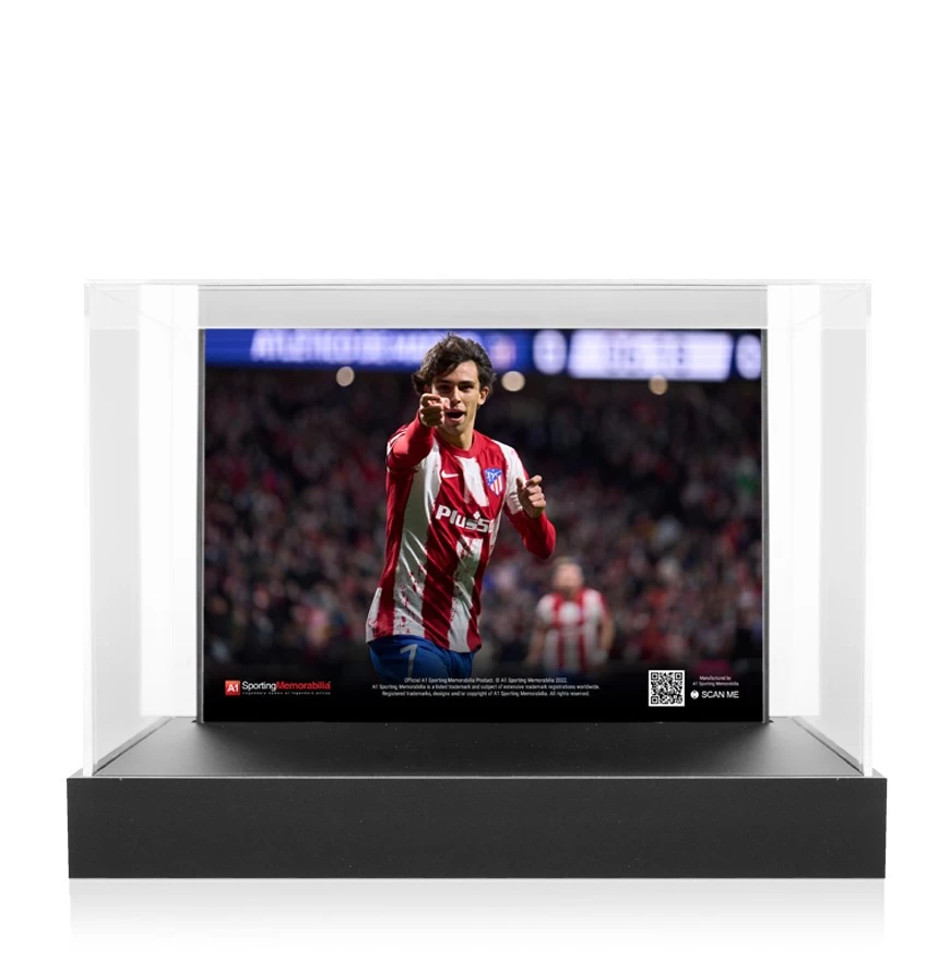 Joao Felix Signed Football Boot - Adidas, Blue/Pink - In Acrylic Photo Display Case - Image 2