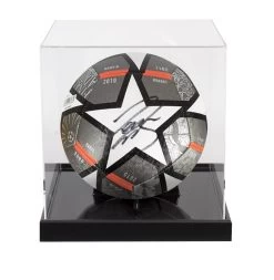 Roberto Carlos Signed Football - Champions League 20th Anniversary - In Acrylic Display Case