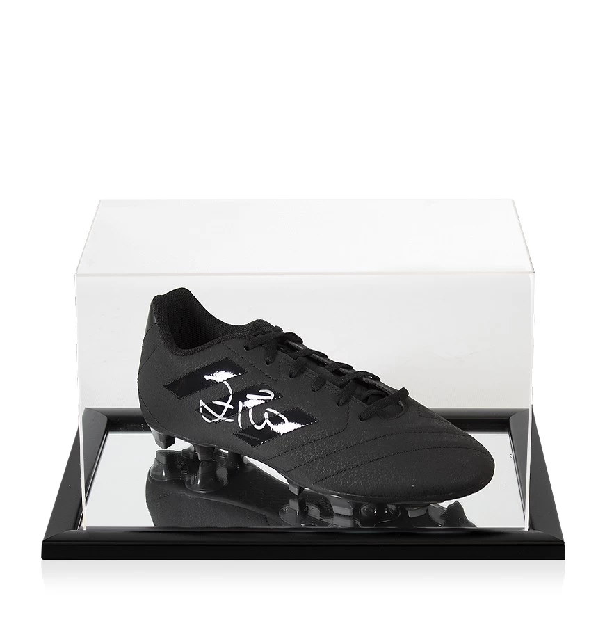Zico Signed Football Boot - Adidas Blackout - In Acrylic Display Case