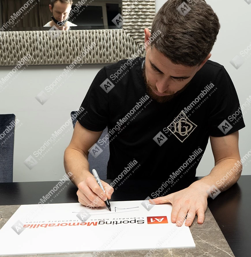 Jorginho Signed Football Boot - Nike Tiempo, White/Orange - Gift Box - Image 4