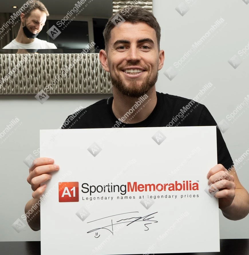 Jorginho Signed Football Boot - Nike Tiempo, White/Orange - Gift Box - Image 5