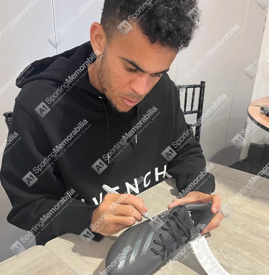 Luis Diaz Signed Football Boot - Adidas, Black - In Acrylic Display Case - Image 3