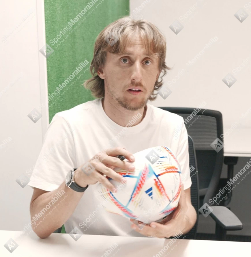 Luka Modric Signed Football - World Cup 2022 Al Rihla - In Acrylic Display Case - Image 4
