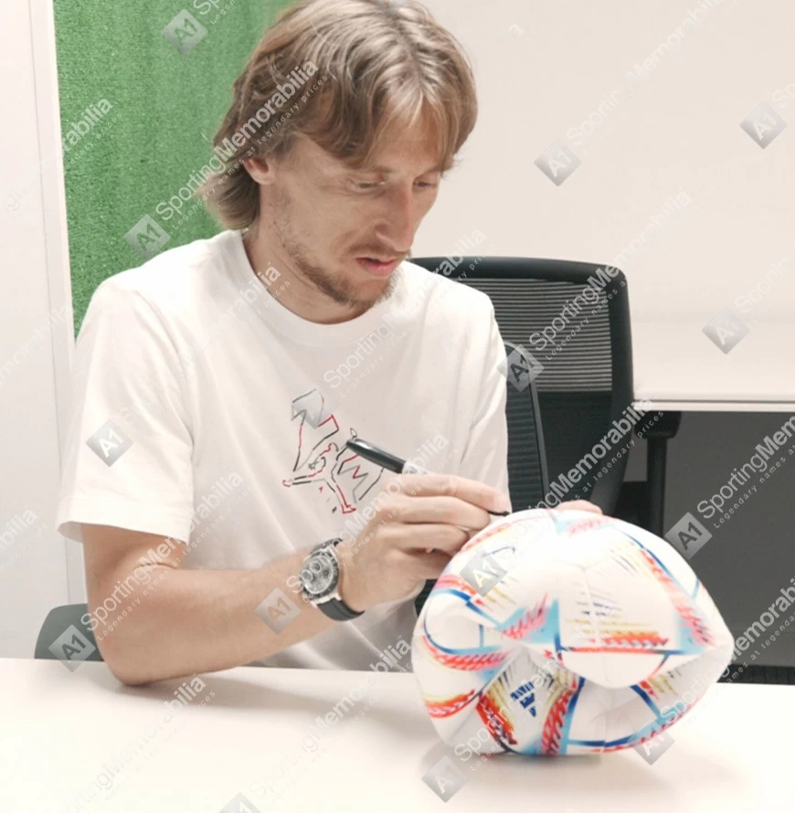 Luka Modric Signed Football - World Cup 2022 Al Rihla - In Acrylic Display Case - Image 3
