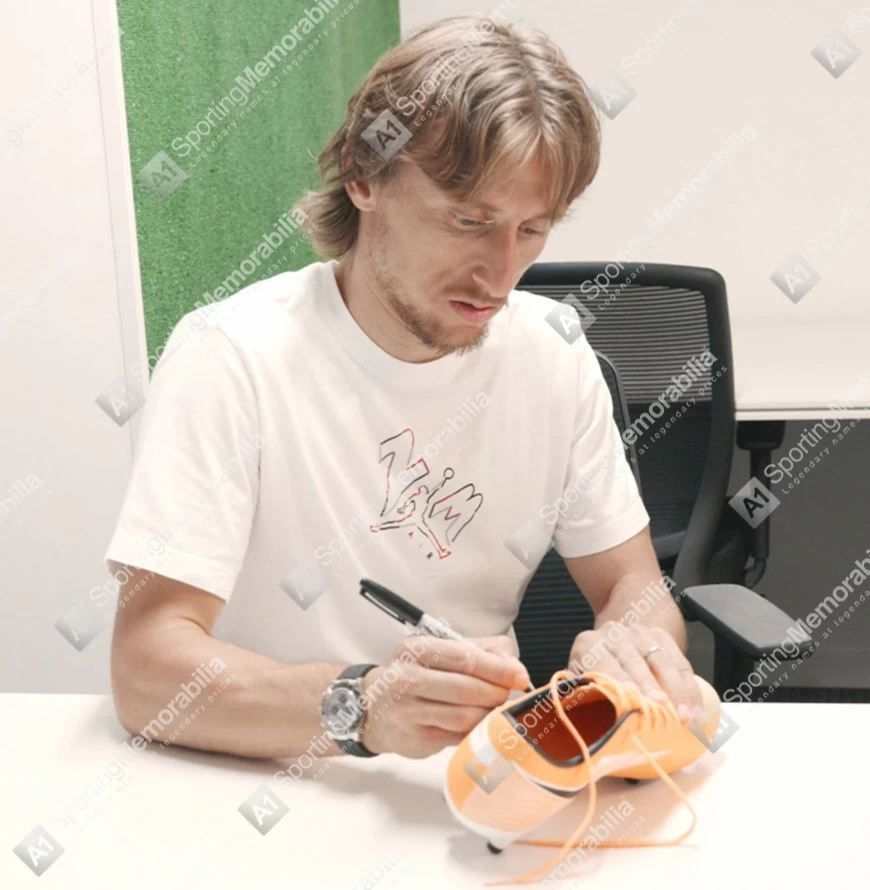 Luka Modric Signed Football Boot - Nike, Orange/Black - Gift Box - Image 5