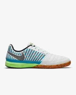 Nike Lunar Gato II Indoor Soccer Shoes - White/Blue/Lime
