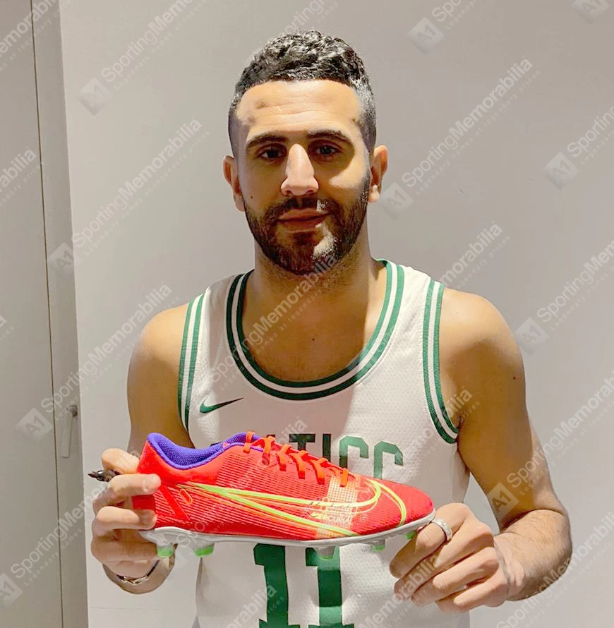Riyad Mahrez Signed Football Boot - In Acrylic Display Case - Image 3