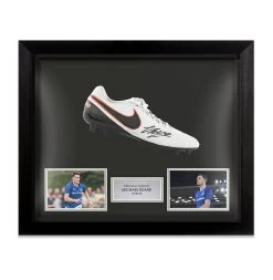 PRE-FRAMED Michael Keane Signed Nike Tiempo Football Boot - Everton